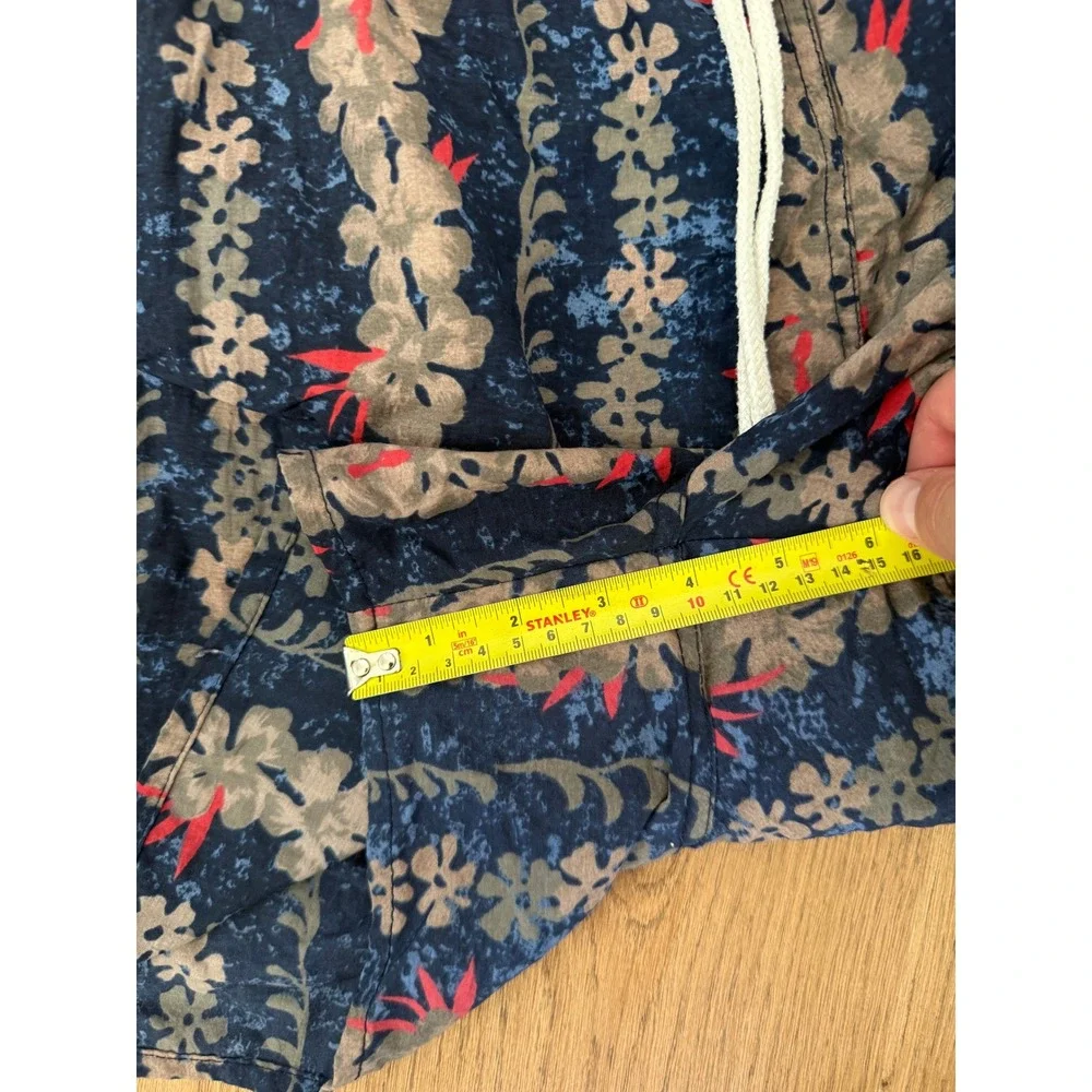 Vintage Laguna Mens Swim Trunks Mens Medium Navy Floral Tropical Board Shorts